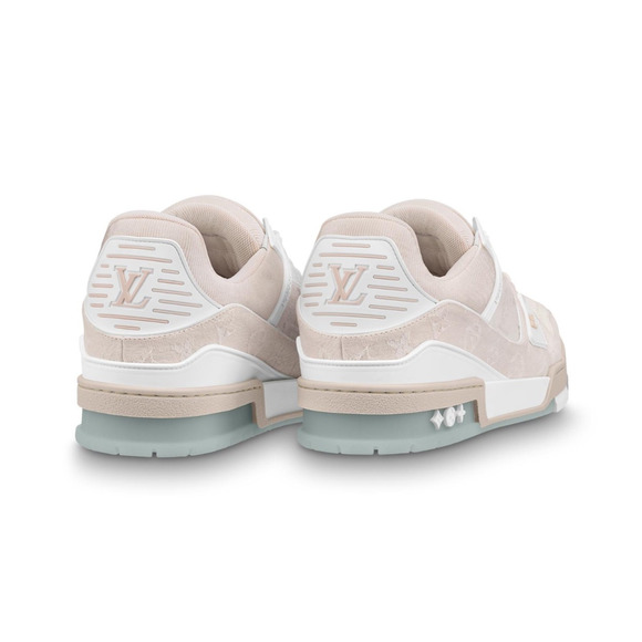 Louis Vuitton Beige Denim Monogram White Low Top Trainer Sneaker UK 9 US 10 11 - Picture 14 of 16